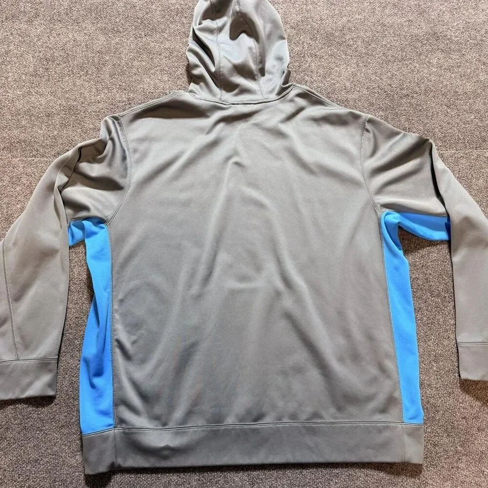 Nike Hoodie Mens XL Gray Blue Therma-Fit Pullover Fleece Athletic Sweatshirt